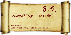 Babcsányi Ildikó névjegykártya