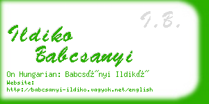 ildiko babcsanyi business card